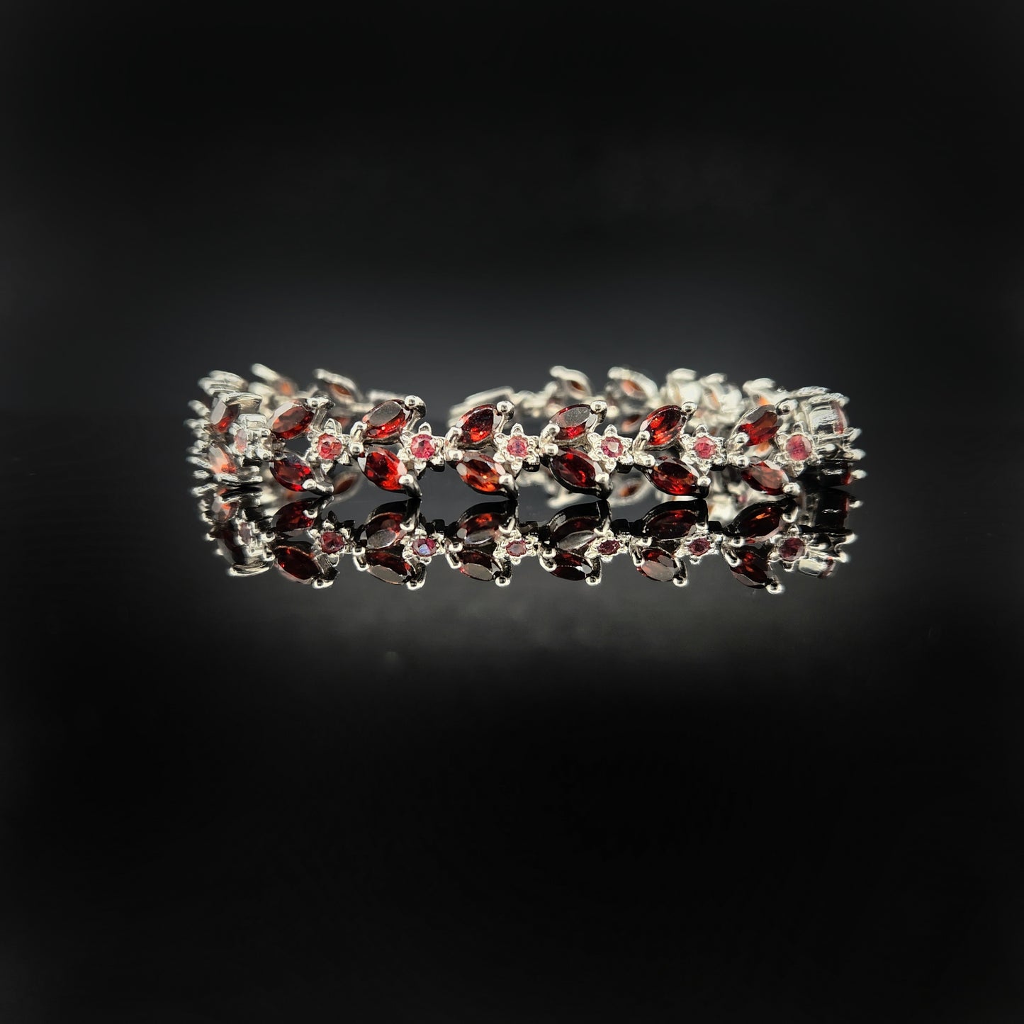 Garnet Bracelet in Sterling Silver