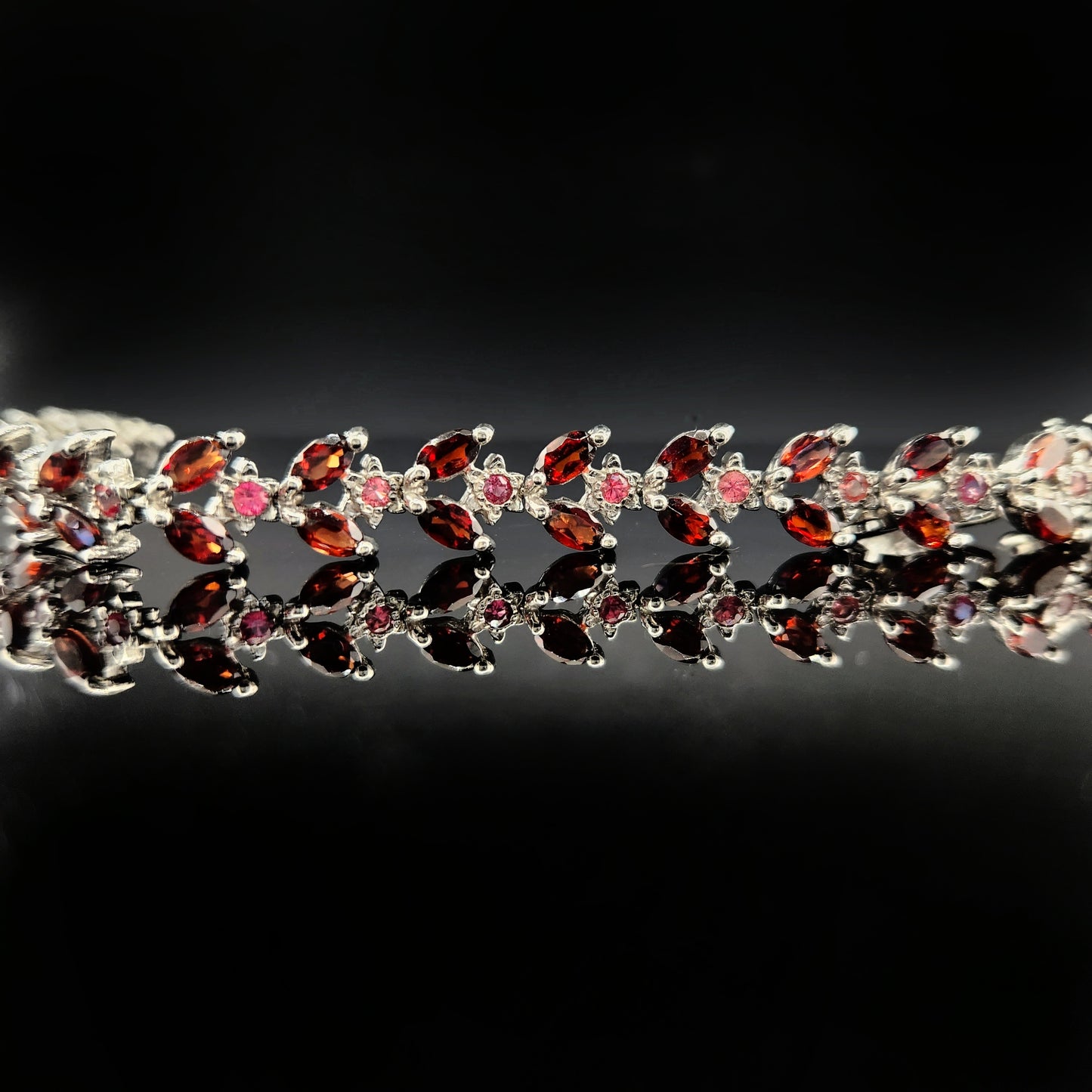 Garnet Bracelet in Sterling Silver