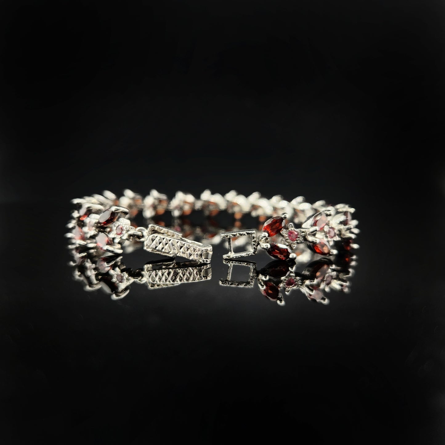 Garnet Bracelet in Sterling Silver