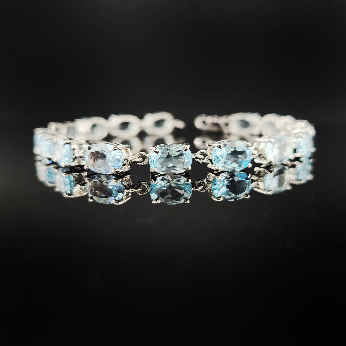 Blue Topaz Bracelet in Sterling Silver