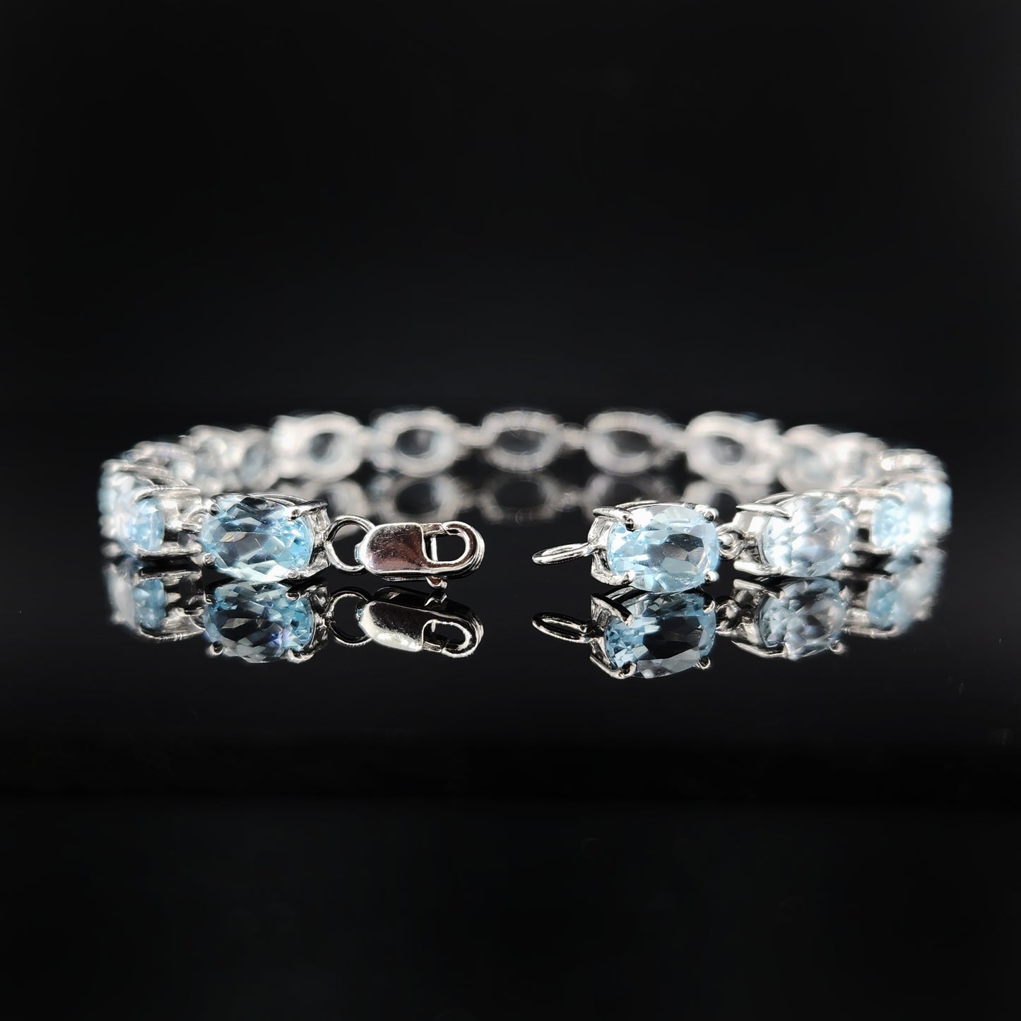 Blue Topaz Bracelet in Sterling Silver