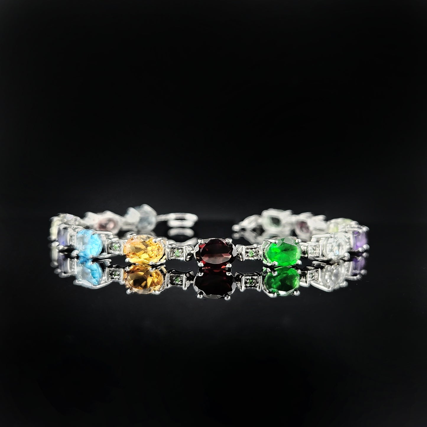 Multi-Stone Bracelet in Sterling Silver
