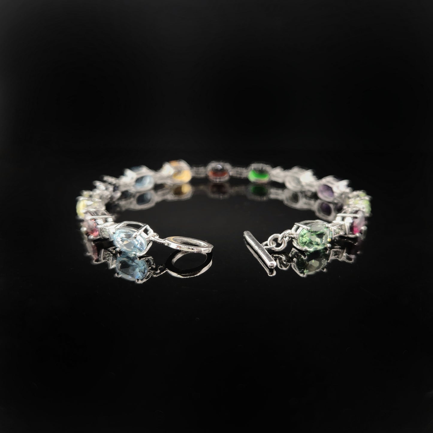 Multi-Stone Bracelet in Sterling Silver