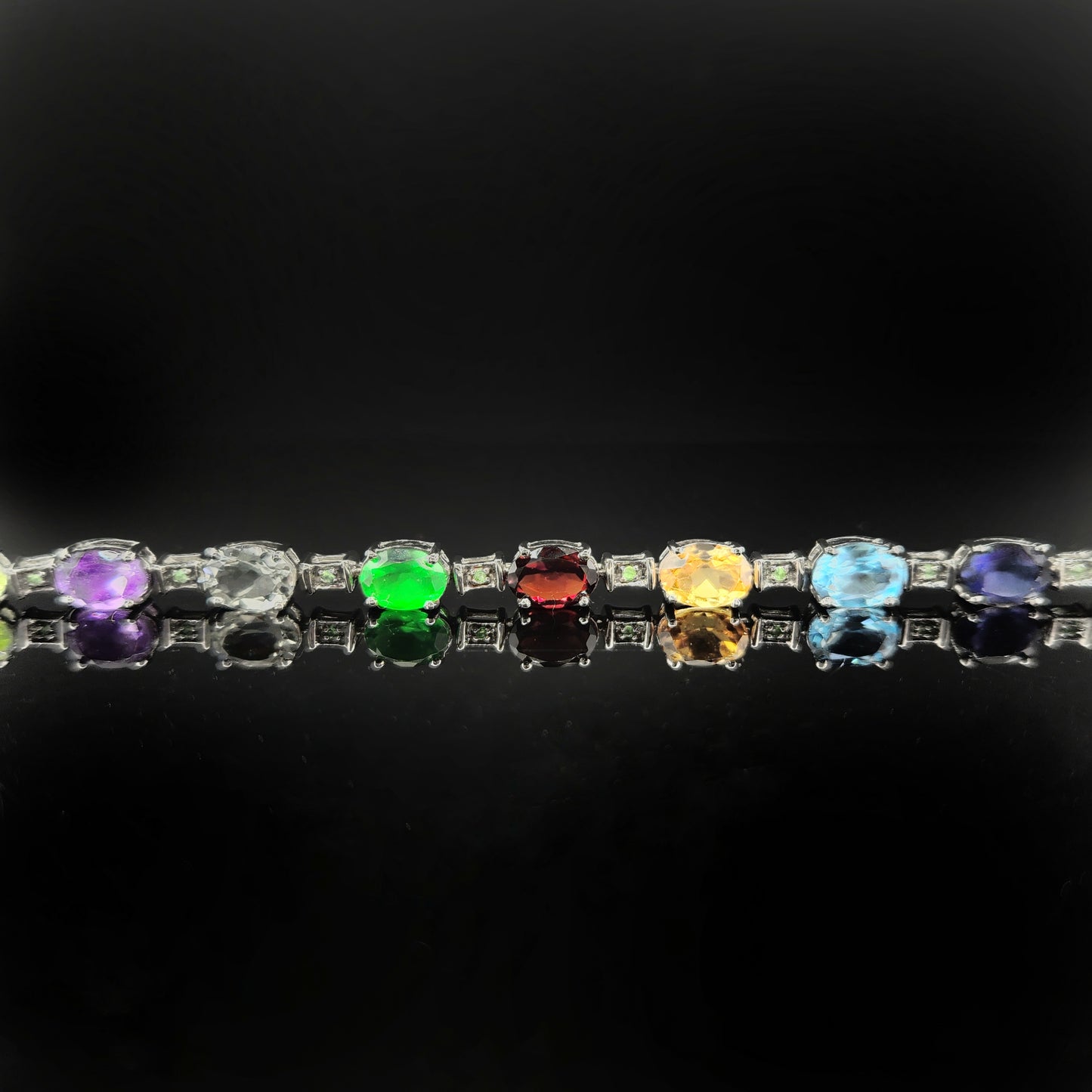 Multi-Stone Bracelet in Sterling Silver