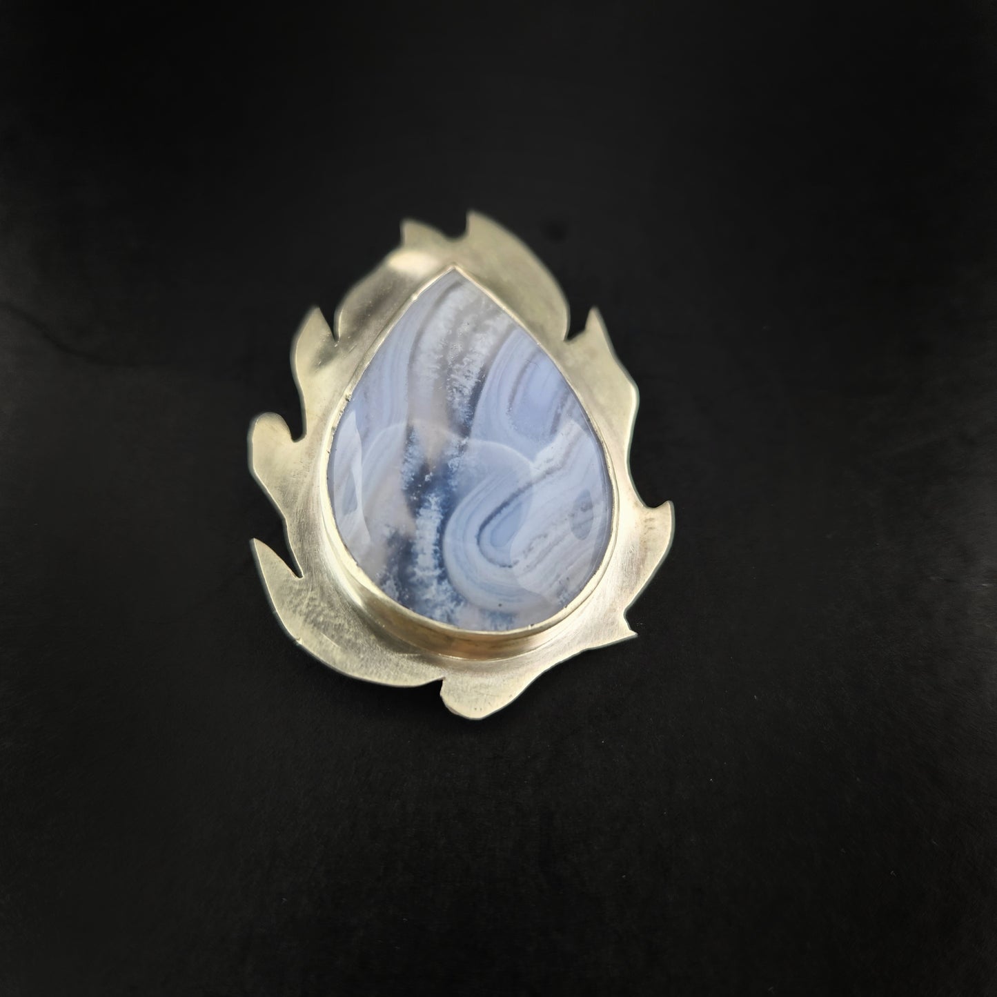Blue lace Agate silver Pendant