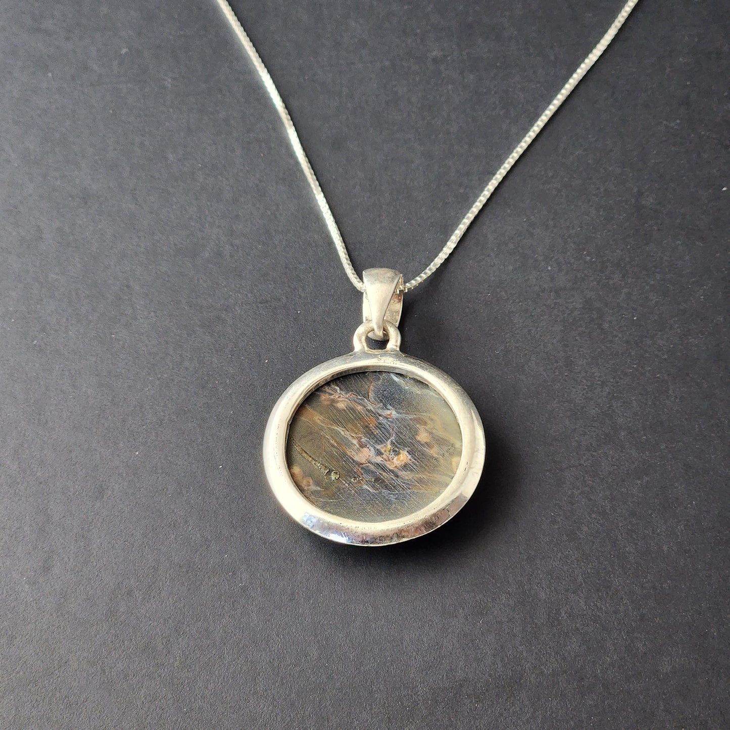 Pietersite Cabochon in Sterling Silver Pendant