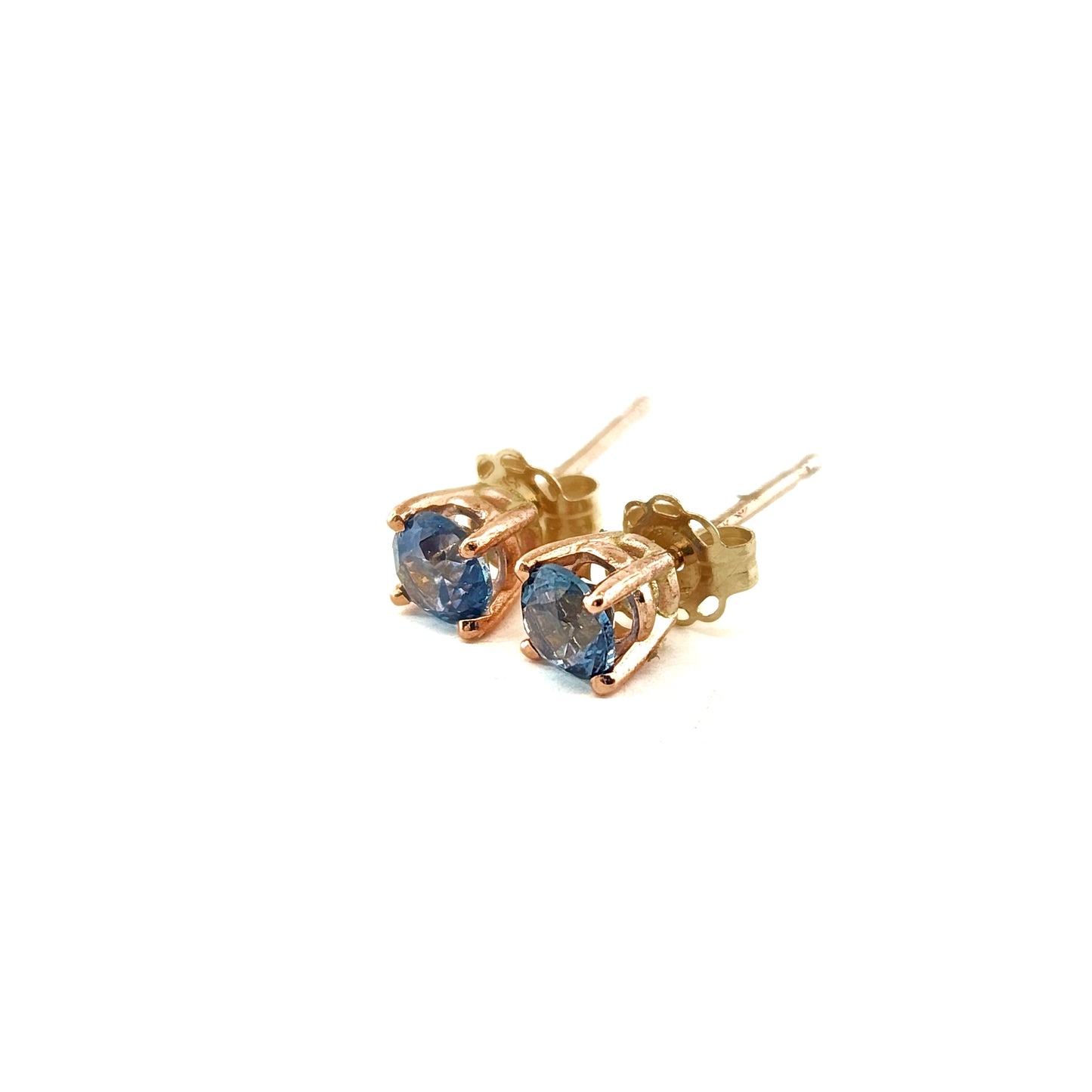 Sapphires set in 14kt Pink Gold Earrings