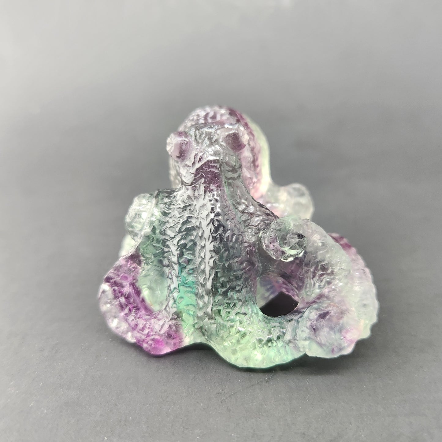 Fluorite carved Octopus handcarved