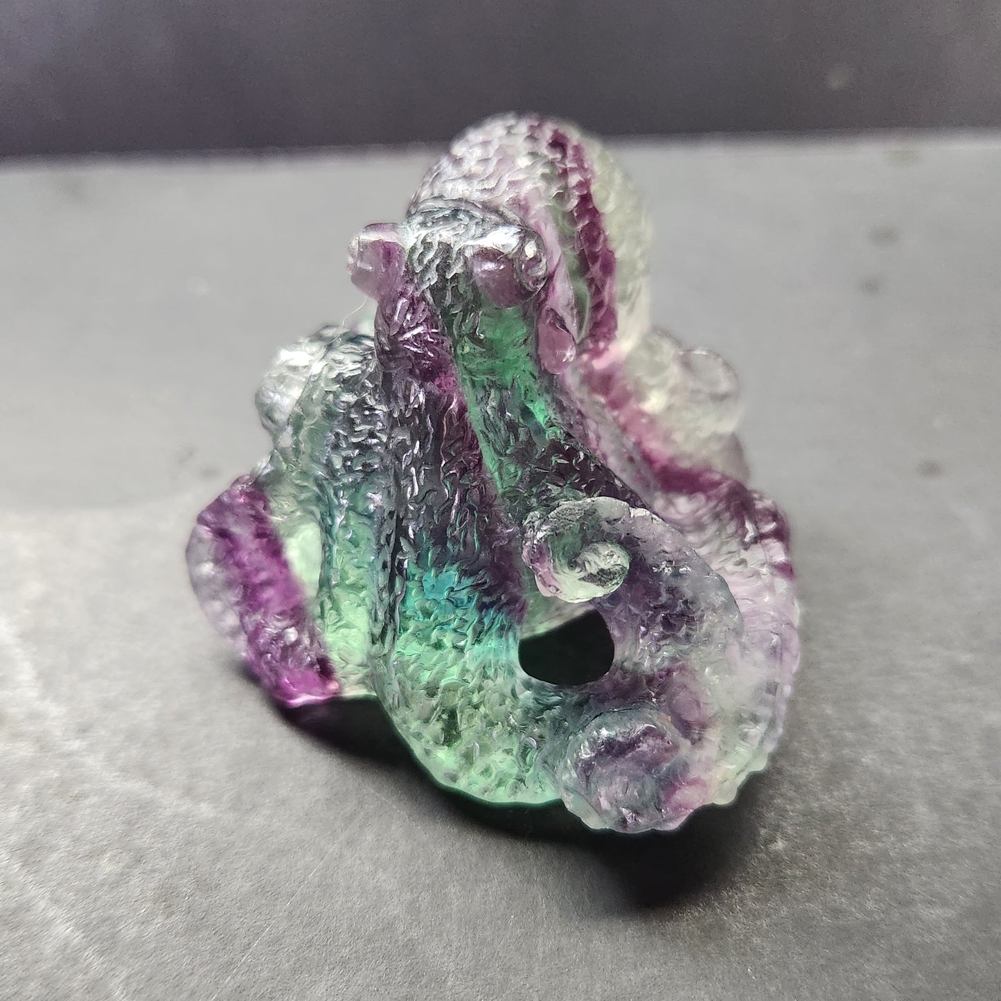 Fluorite carved Octopus handcarved