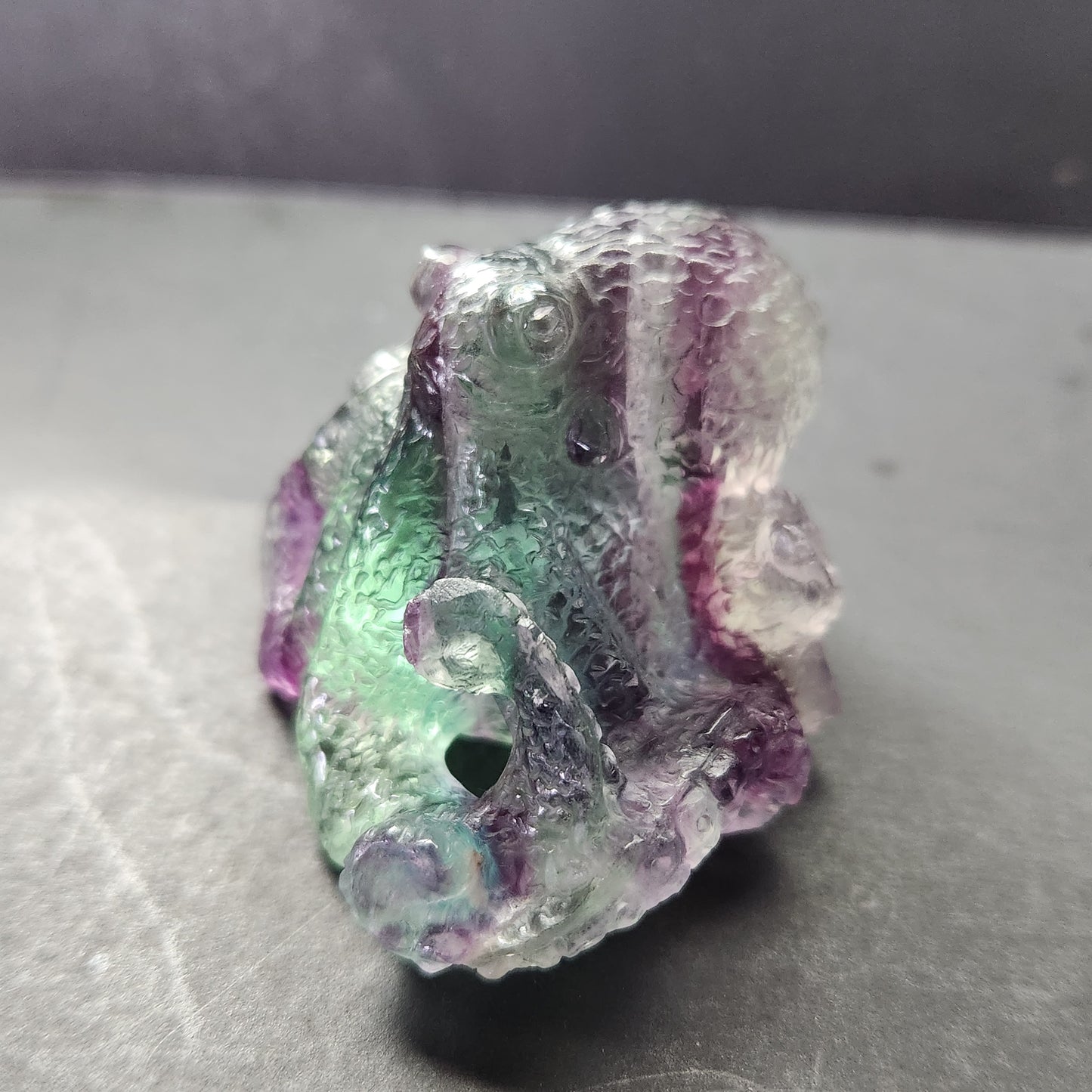 Fluorite carved Octopus handcarved