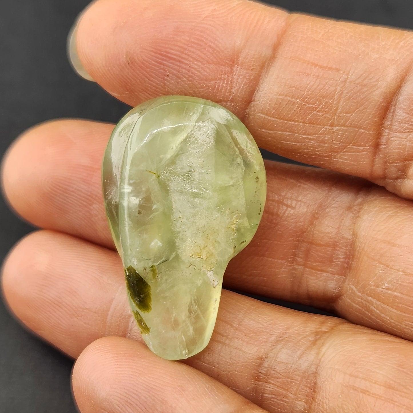 Prehnite carved Face