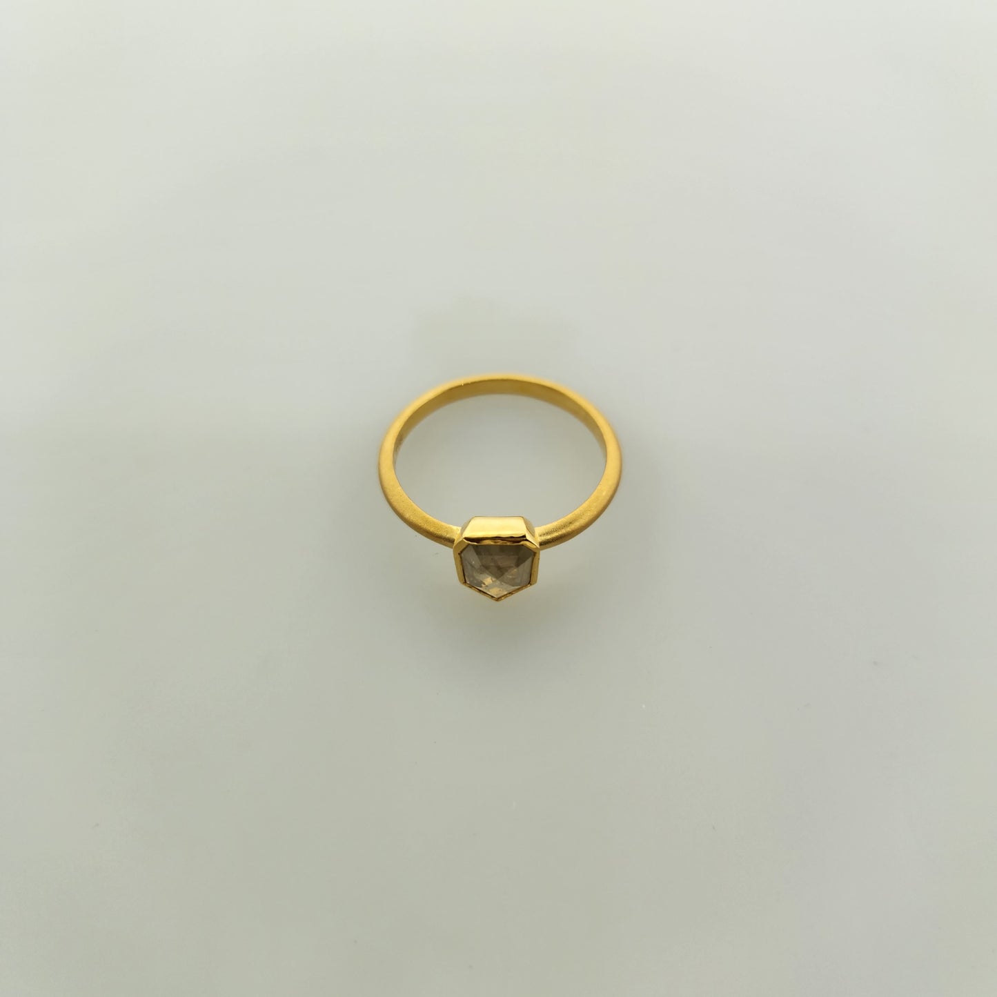 Salt & Pepper Diamond Ring 14 k Yellow Gold.