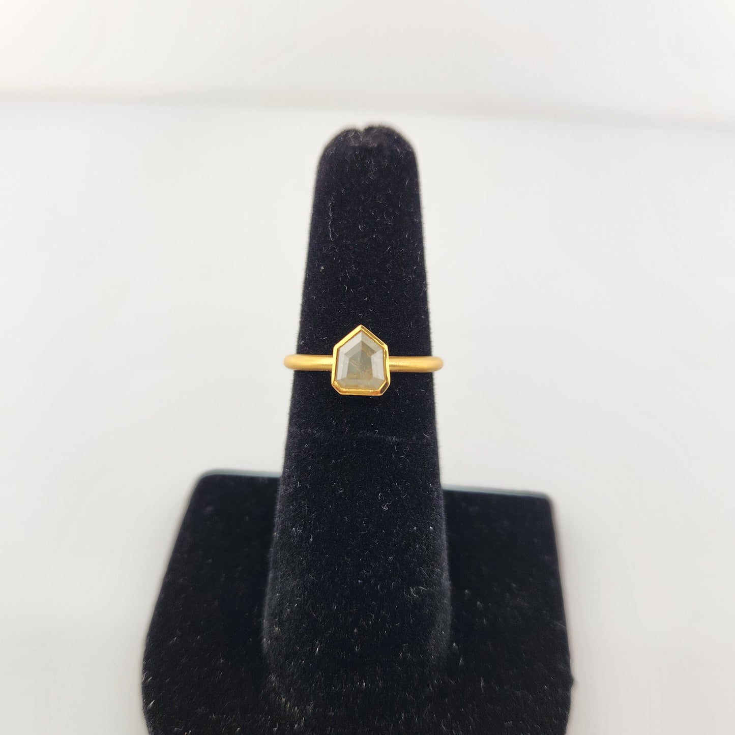 Salt & Pepper Diamond Ring 14 k Yellow Gold.