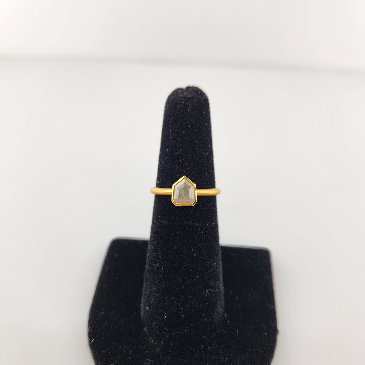 Salt & Pepper Diamond Ring 14 k Yellow Gold.