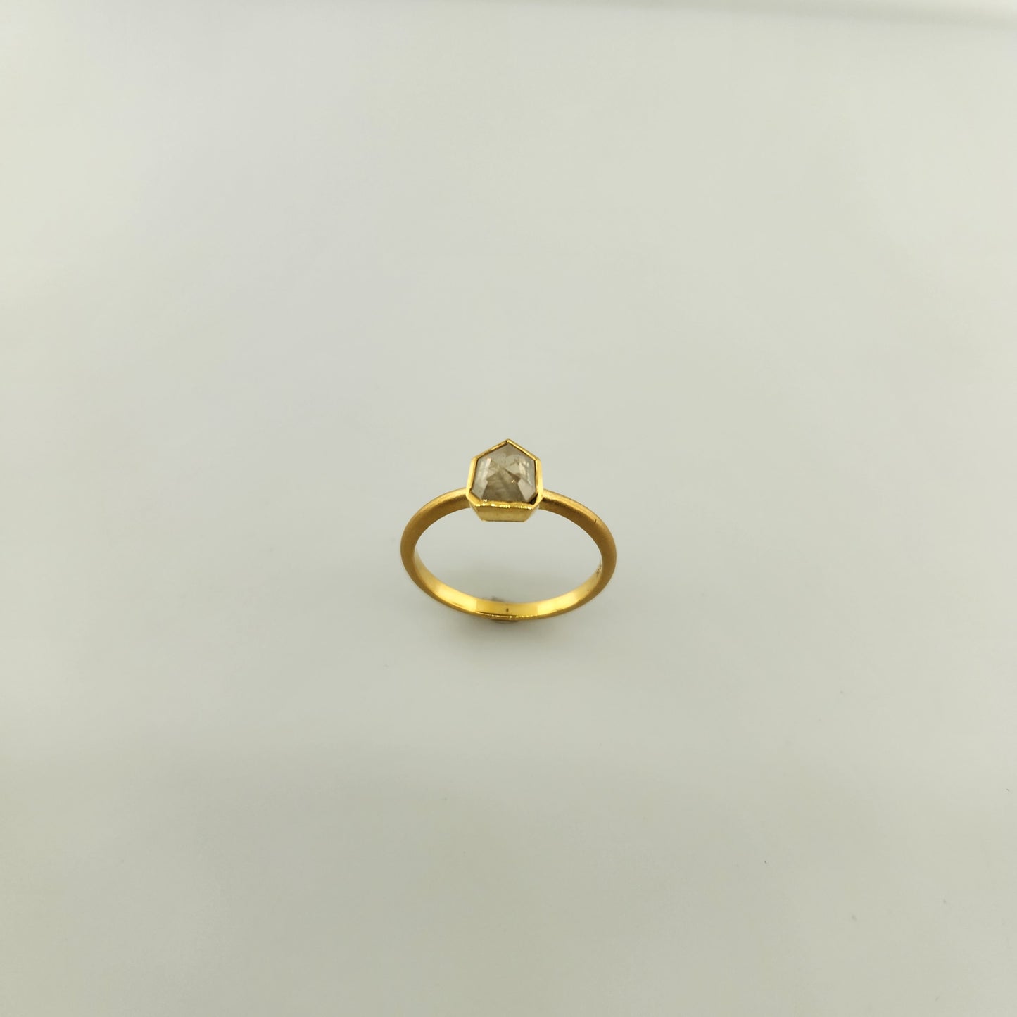 Salt & Pepper Diamond Ring 14 k Yellow Gold.