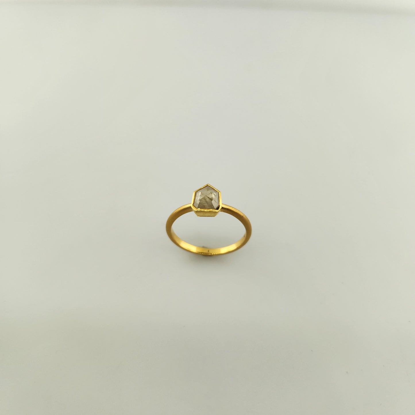 Salt & Pepper Diamond Ring 14 k Yellow Gold.