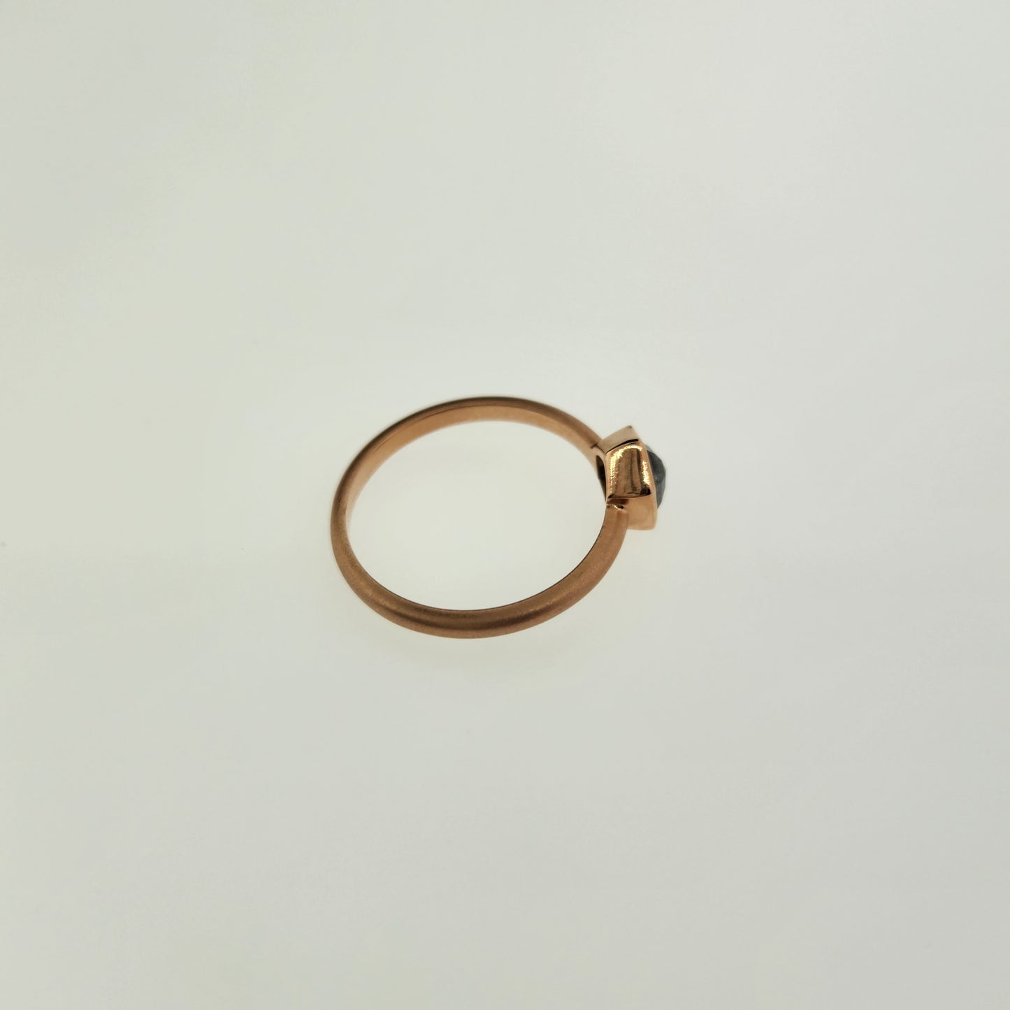 Salt & Pepper Diamond Ring 14 k Rose Gold.