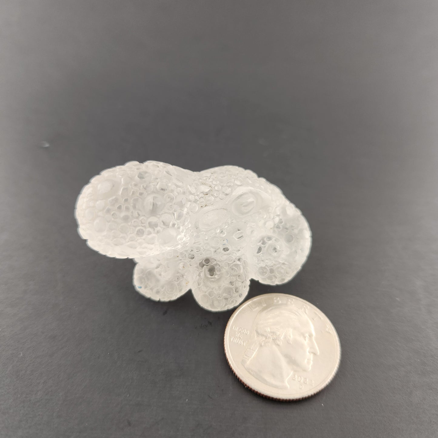 Quartz Crystal hand carved into an octopus