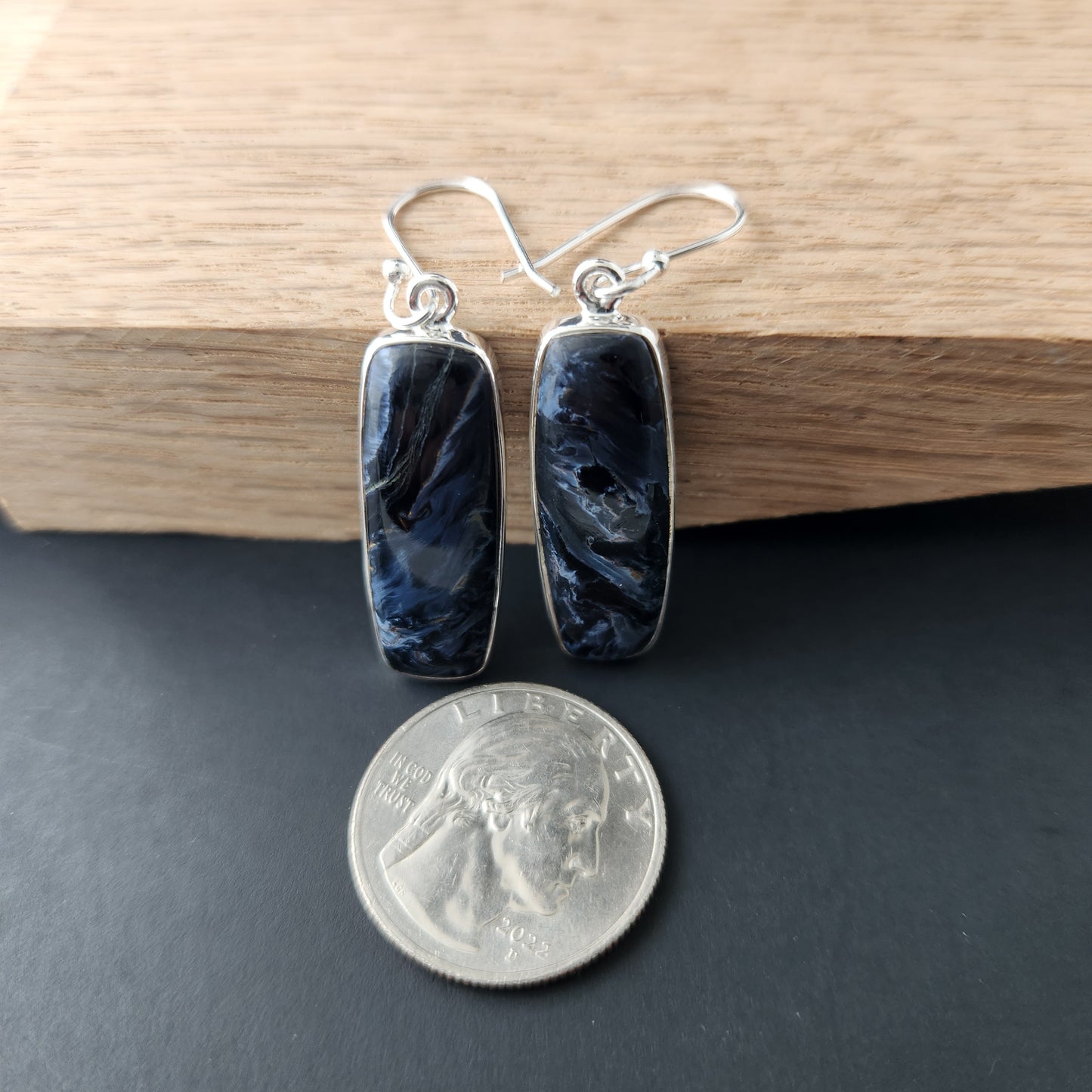 Pietersite set in Sterling Silver Earring