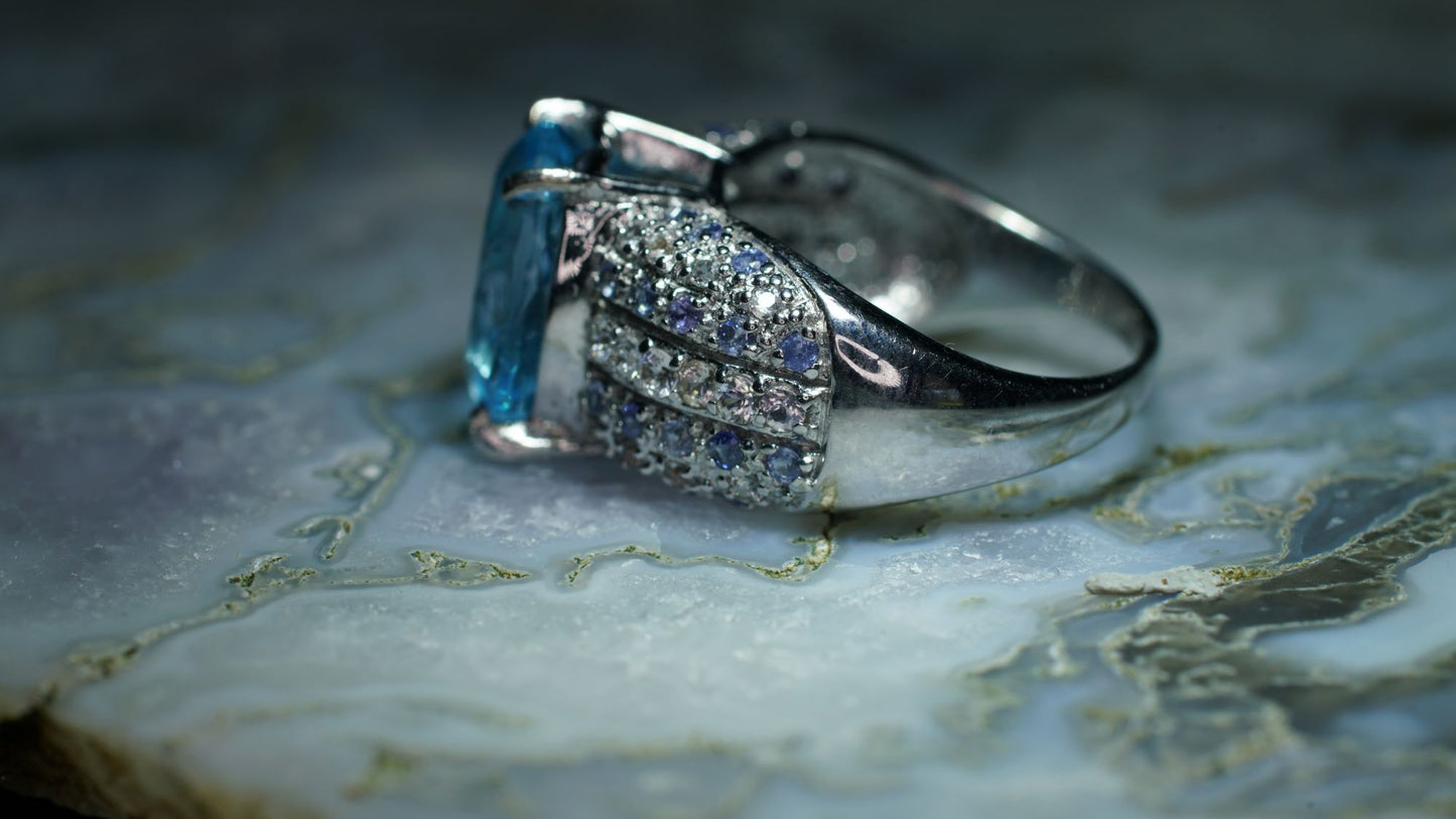 Blue Topaz Silver Ring