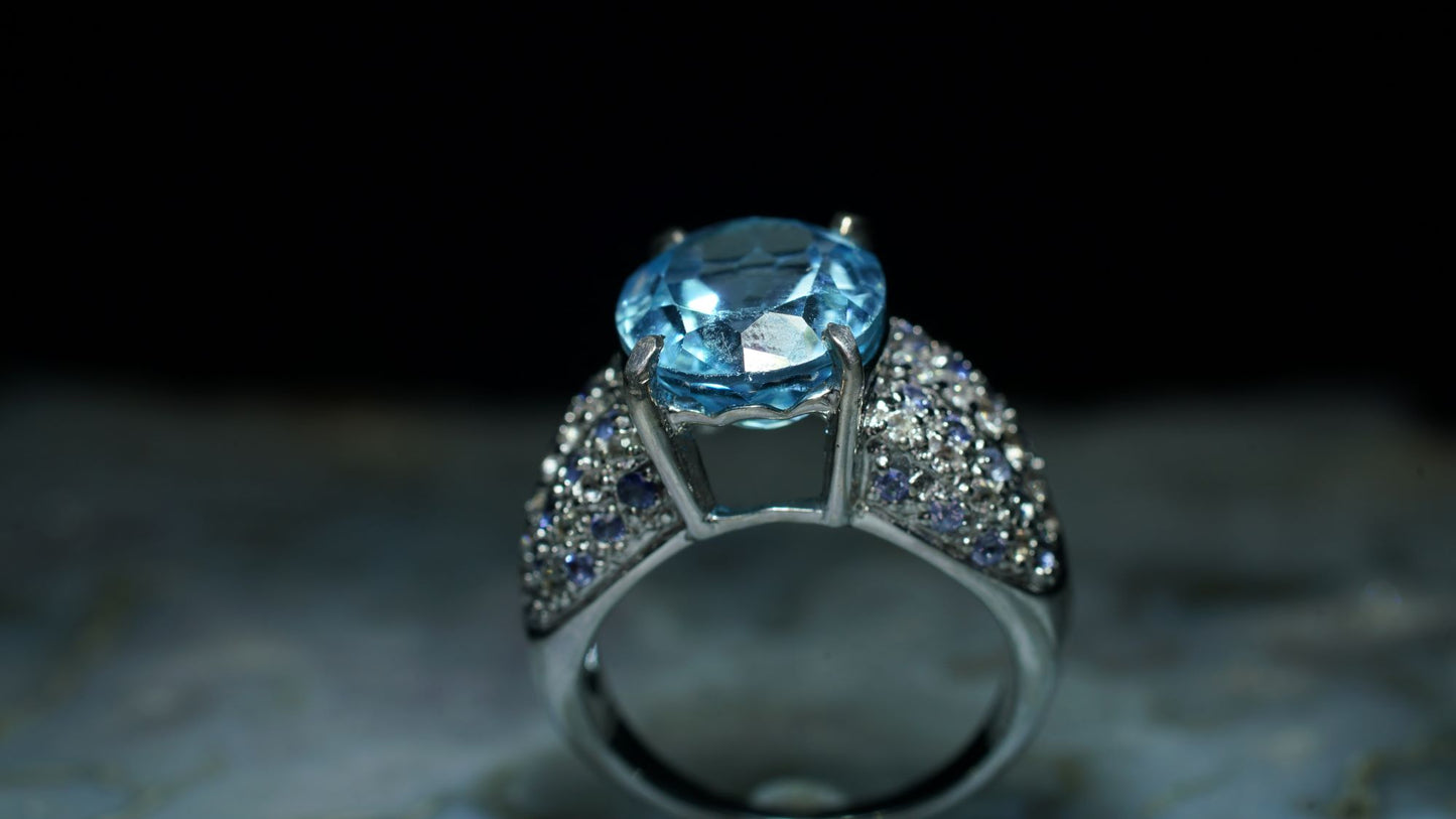Blue Topaz Silver Ring