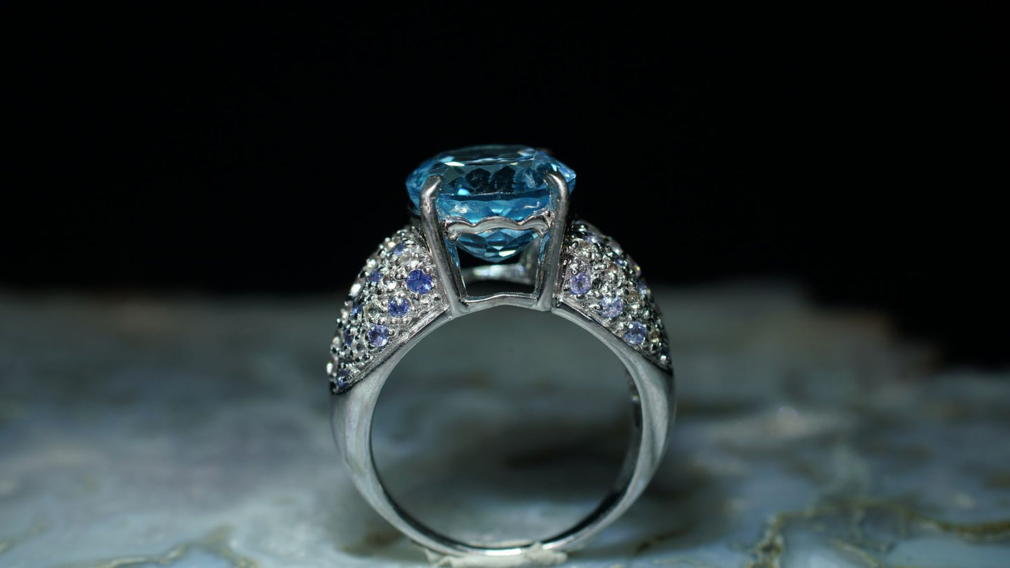 Blue Topaz Silver Ring