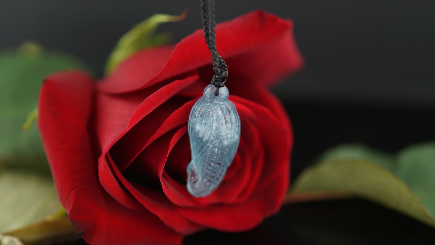 Aquamarine Corn Carving Pendant.