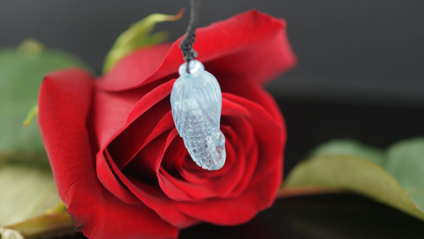 Aquamarine Corn Carving Pendant.