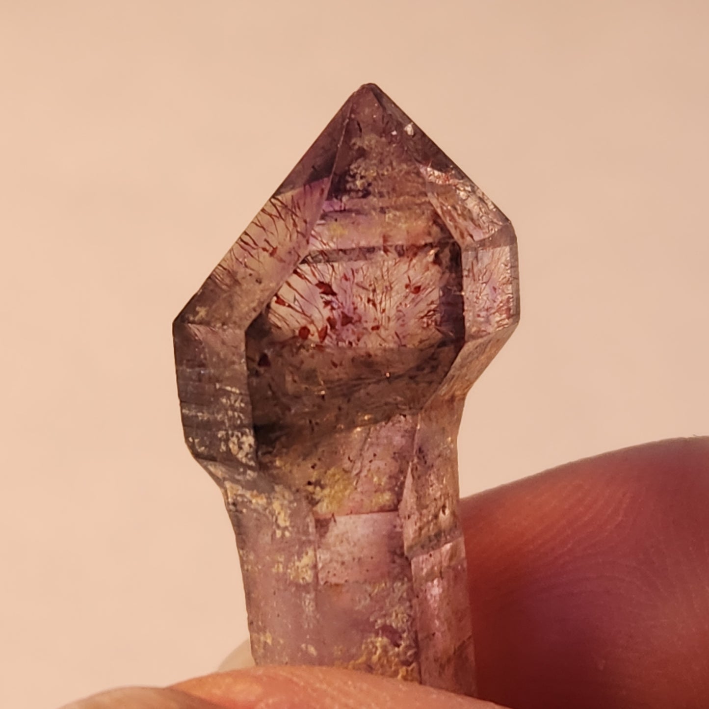Amethyst scepter Hematite inclusions.  Chibuku Mine