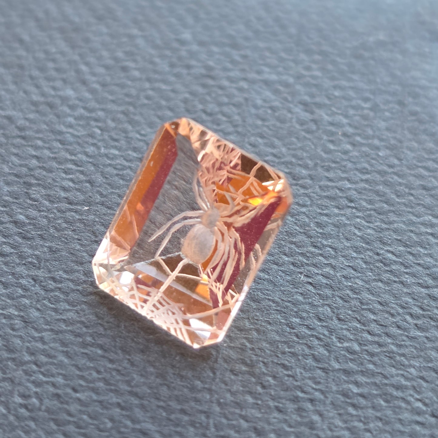 Morganite spider Carving 2.89 ct