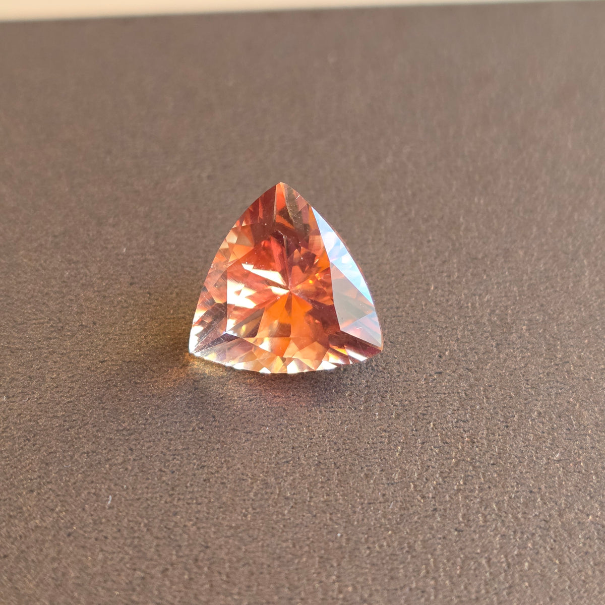 Oregon Sunstone Trilliant Gemstone 3.92 ct, 11x11 mm