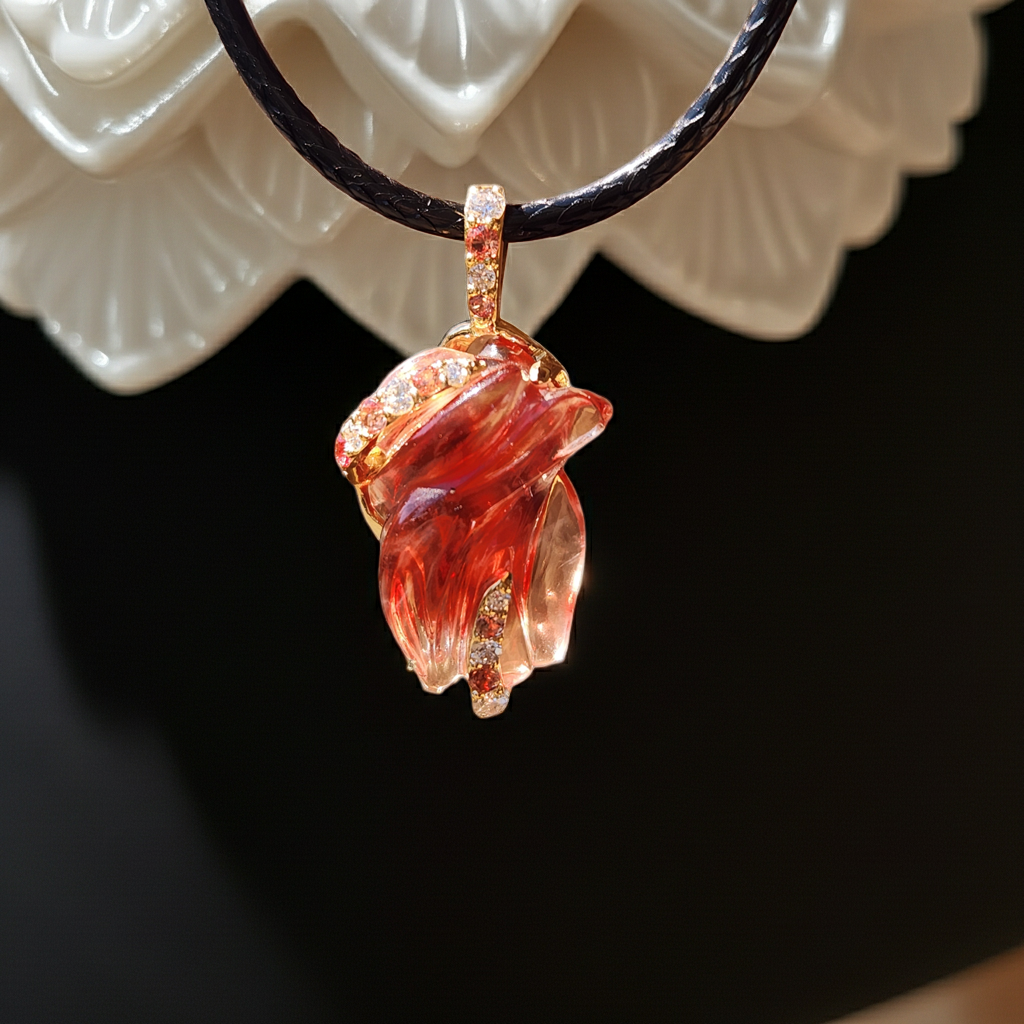 13.75 ct Oregon Sunstone Free from carving Pendant 14 ky