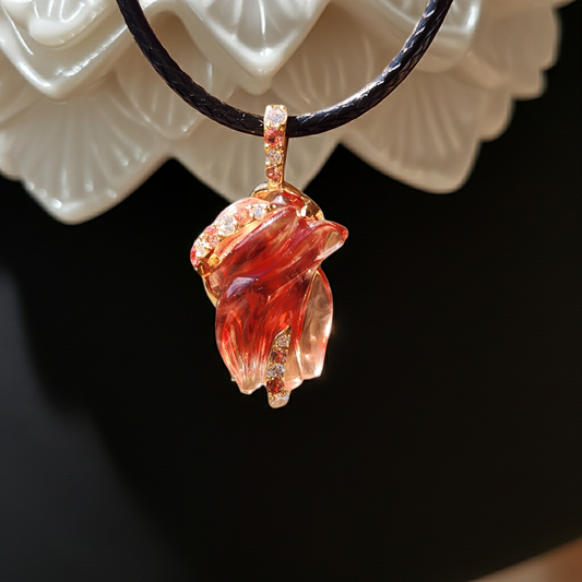 13.75 ct Oregon Sunstone Free from carving Pendant 14 ky