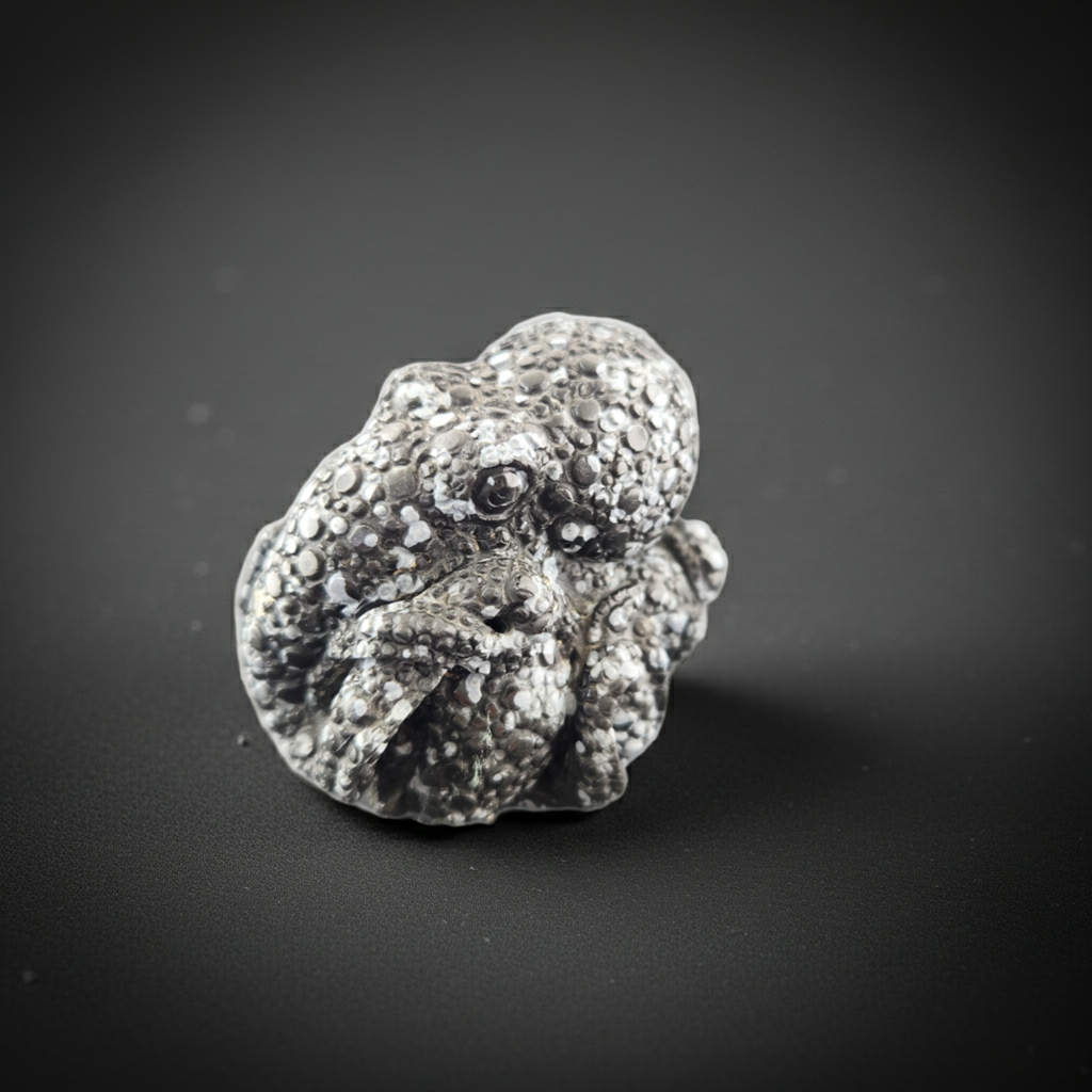 Octopus carved snowflake Obsidian.