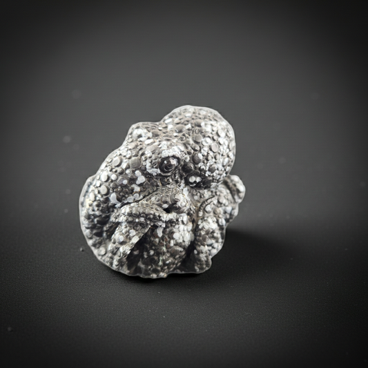 Octopus carved snowflake Obsidian.