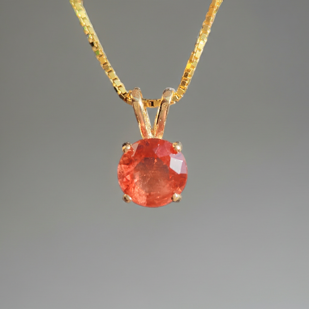 Oregon Sunstone Pendant 14 kt Gold 0.96 ct