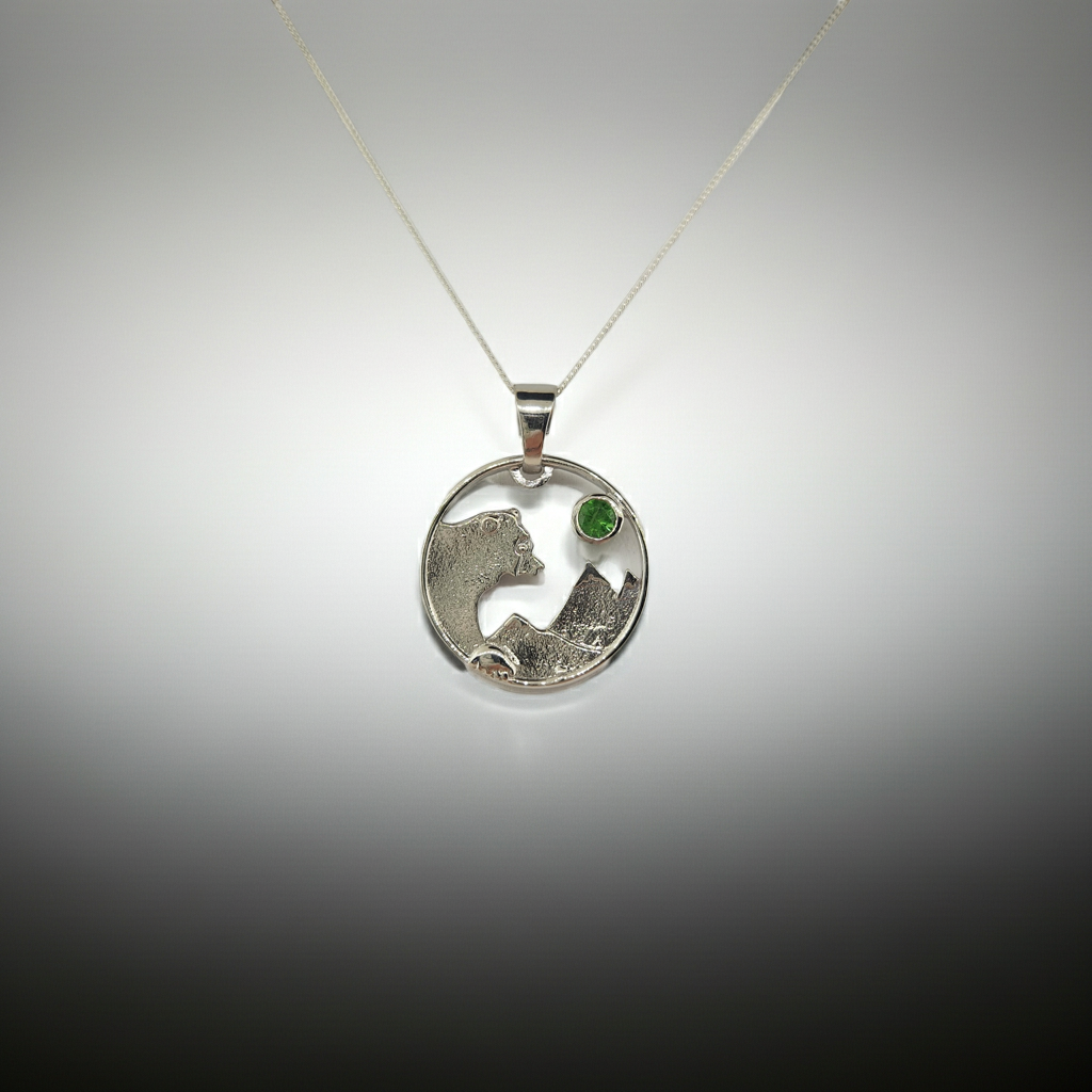 Bear and Mountain Range Pendant