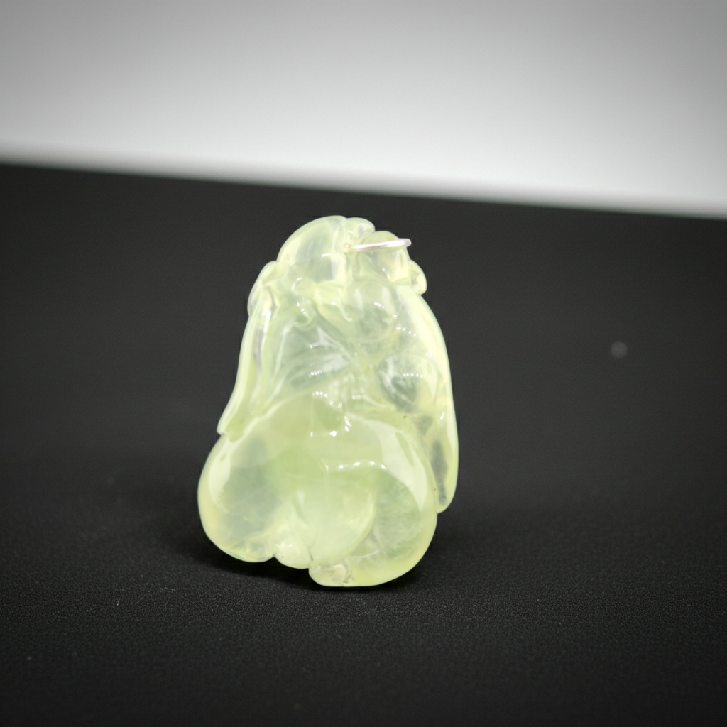 Prehnite Carving Pendant