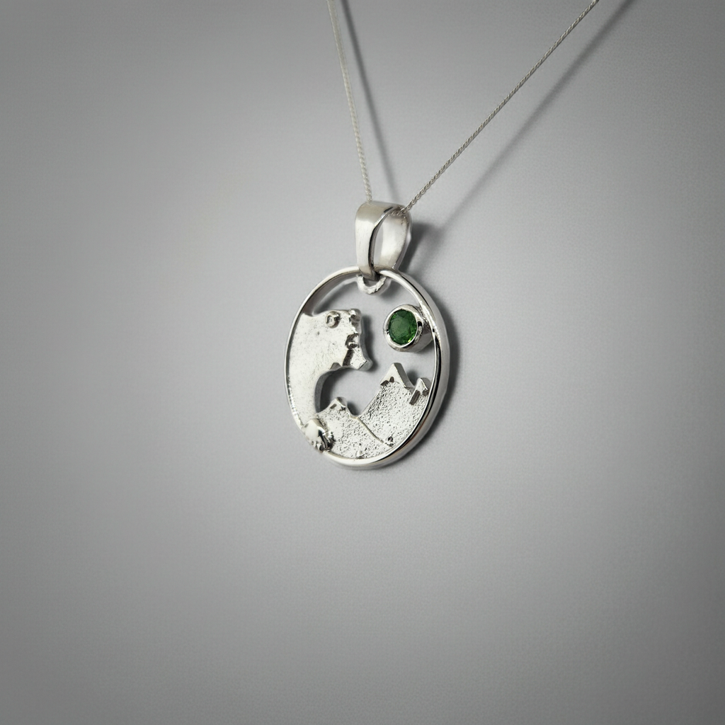 Bear and Mountain Range Pendant