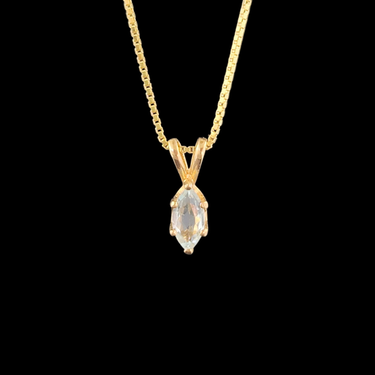 Aquamarine in 14ky gold