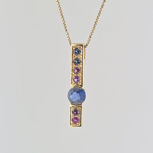 Sapphires in 18ky Gold Pendant