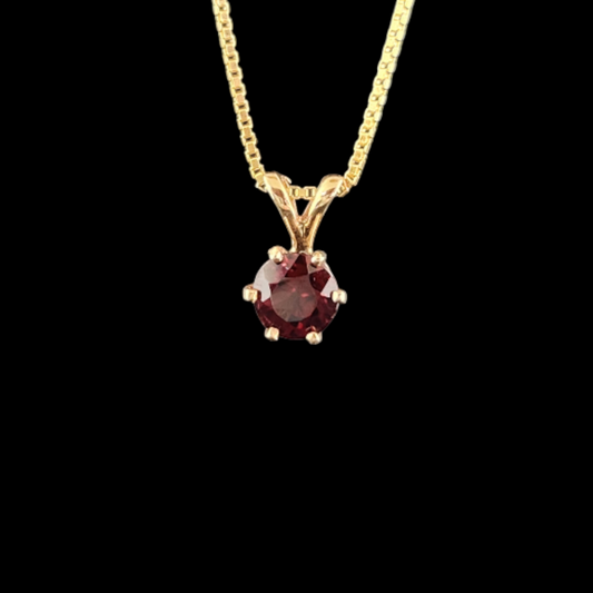 Garnet in 14ky Gold Pendant