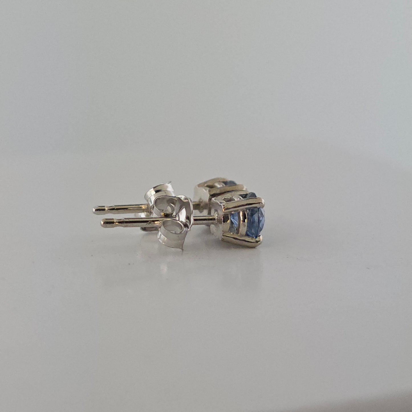 Montana Sapphire set in 14kw Gold Earrings