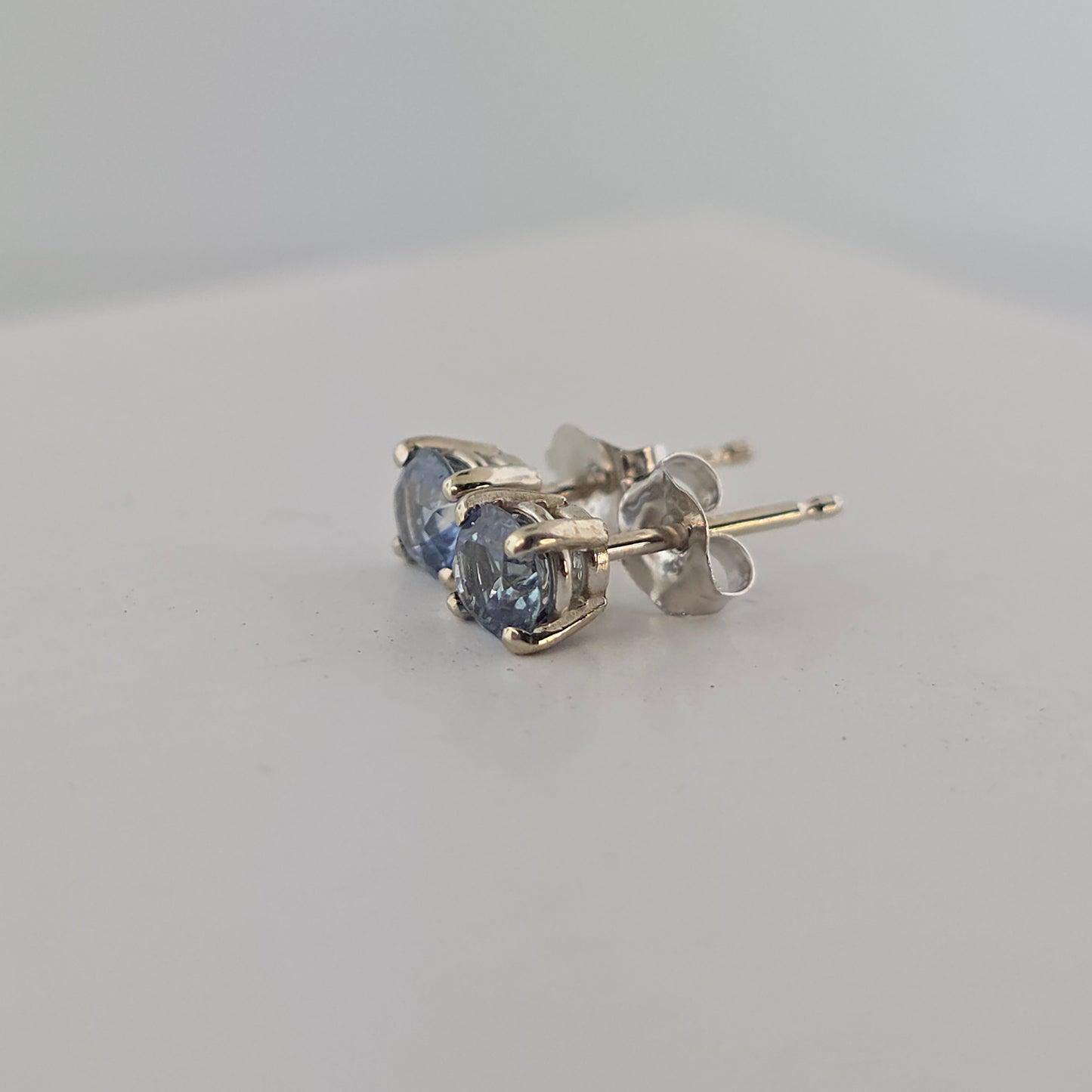 Montana Sapphire set in 14kw Gold Earrings