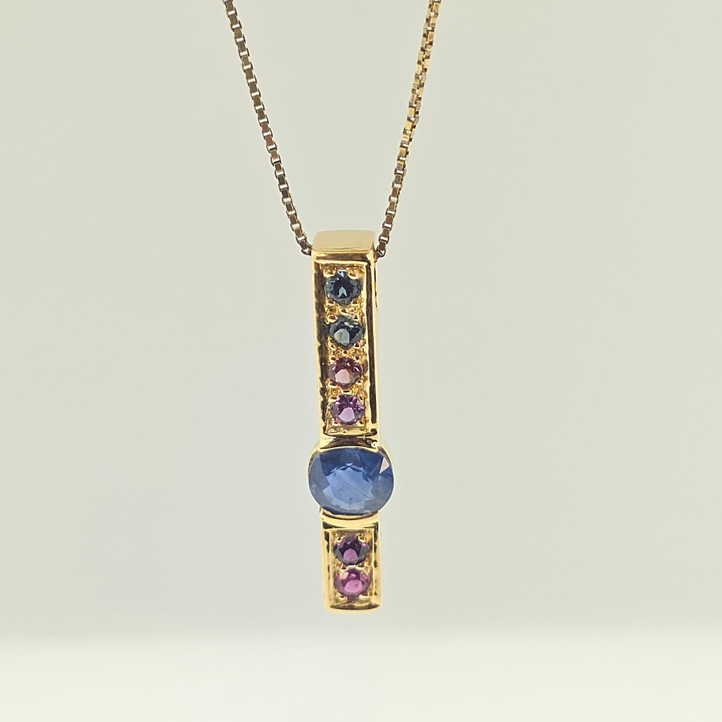 Sapphires in 18ky Gold Pendant