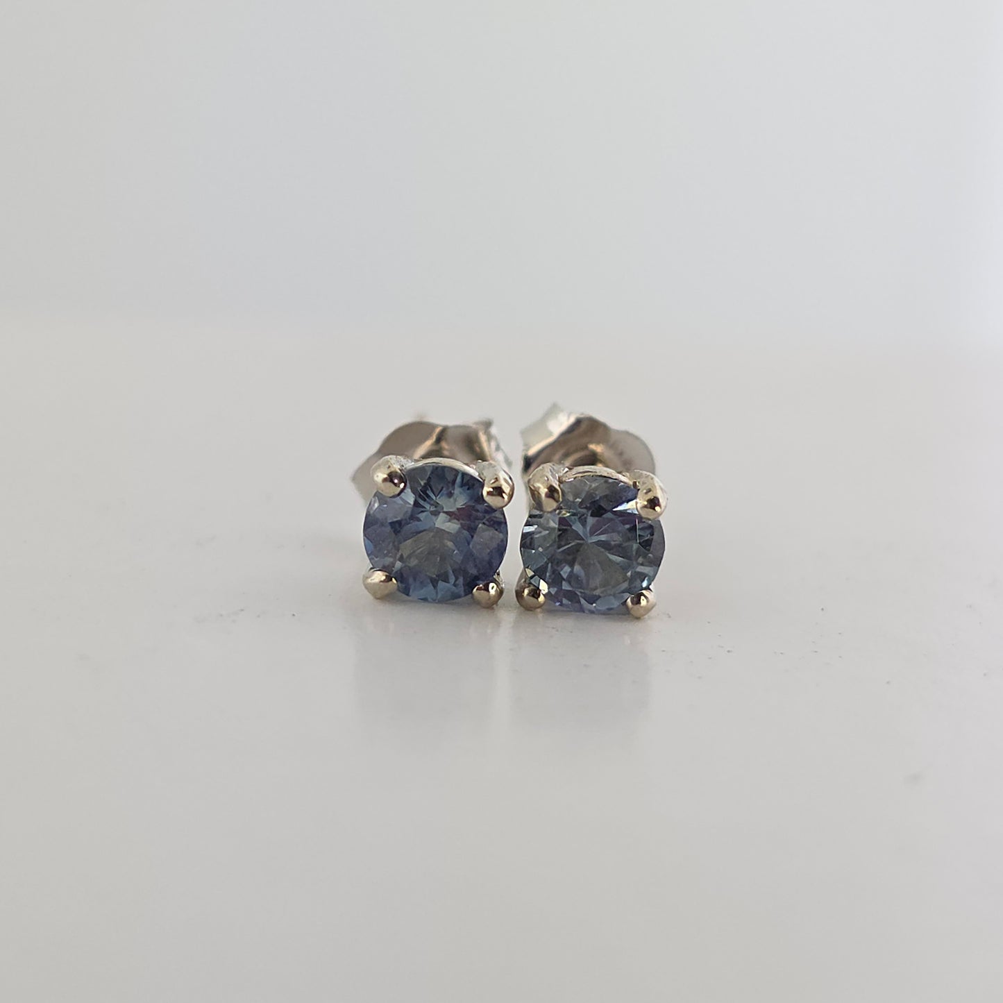 Montana Sapphire set in 14kw Gold Earrings