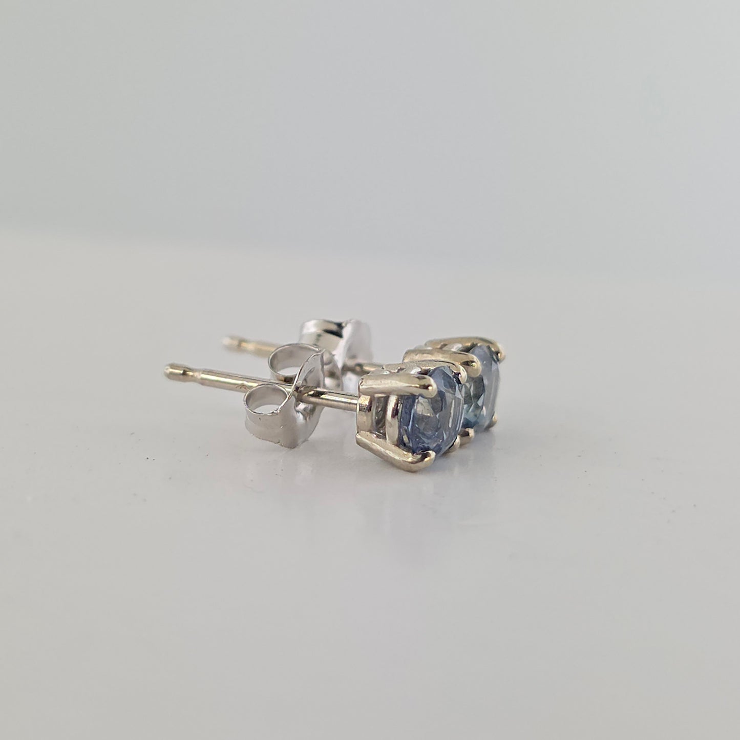 Montana Sapphire set in 14kw Gold Earrings