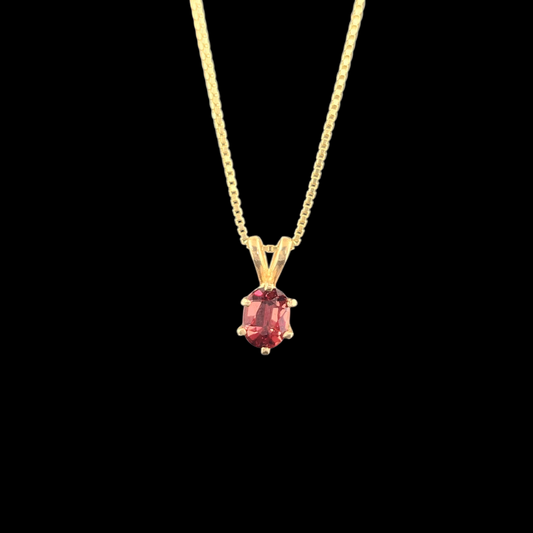 Garnet in 14ky gold pendant