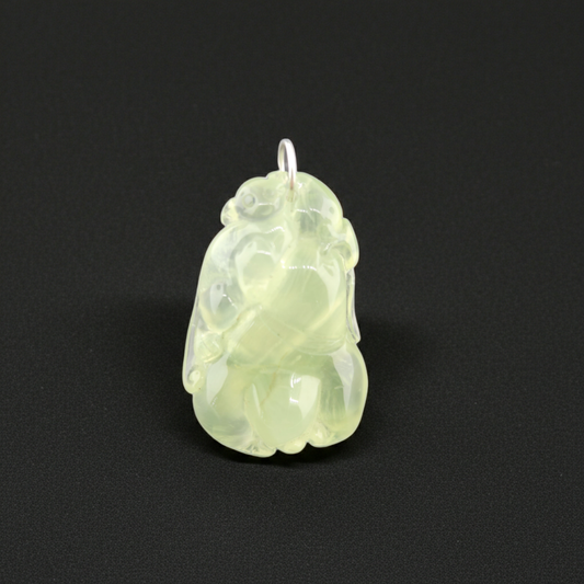 Prehnite Carving Pendant