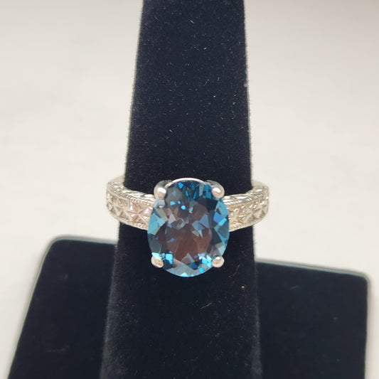 London Blue Topaz in Sterling Silver Ring